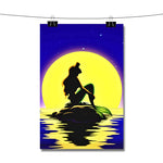 Ariel The Little Mermaid Looking Moon Poster Wall Decor