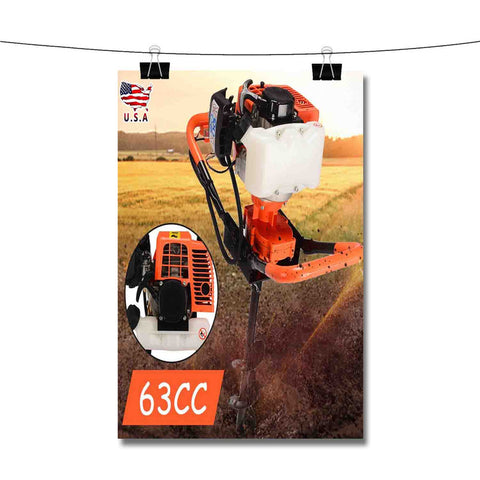 Auger Post Hole Digger Poster Wall Decor