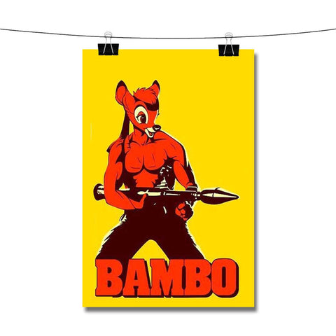 Bambi as Rambo Poster Wall Decor