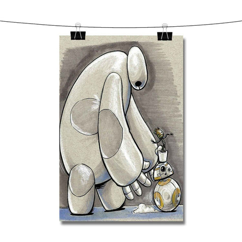 Baymax Baby Groot and BB 8 Poster Wall Decor