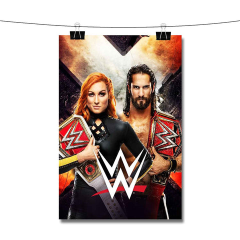 Becky Lynch Seth Rollins WWE Poster Wall Decor