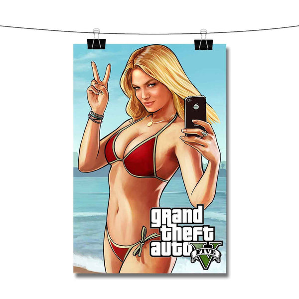 Grand Theft Auto V Bikini Selfie Girl w/ iFruit Phone Store Display Promo  Poster