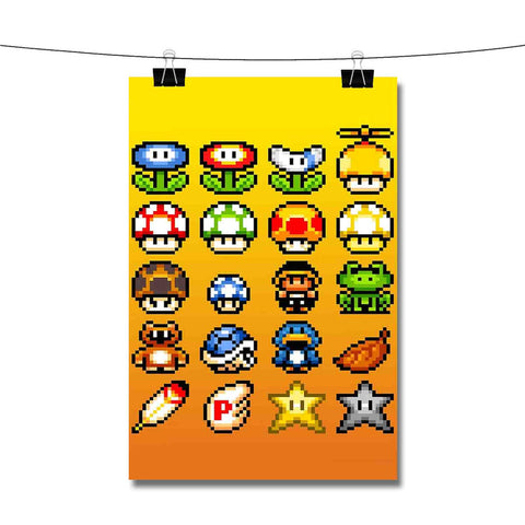 Super Mario Bros 16 Bit Poster Wall Decor